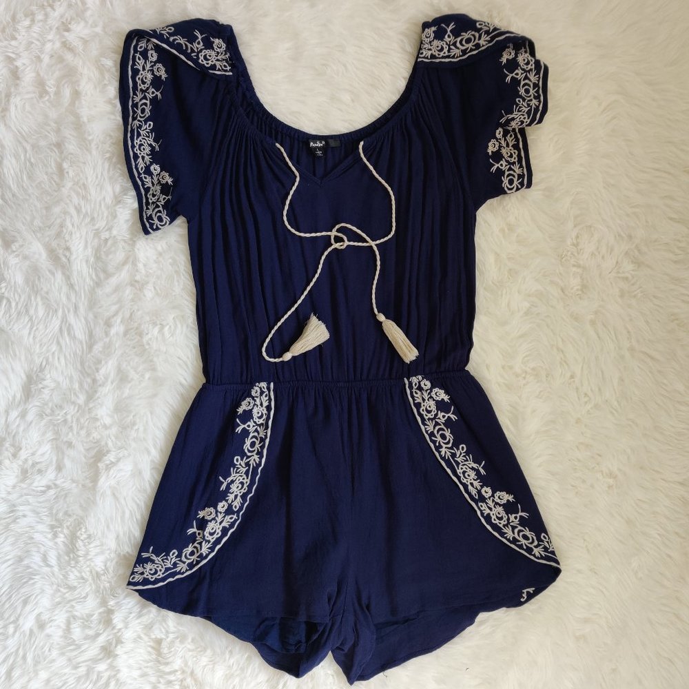Papaya Blue Boho Romper With Lining Size Large